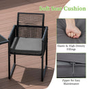 3 Pieces Outdoor Dining Set with Folding Backrest and Seat Cushions-Black by LJGDeals