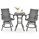 3 Pieces Swivel Bar Set with 4D Air Fiber Cushion by LJGDeals
