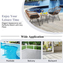 3 Pieces Patio Rattan Bistro Set with Cushion by LJGDeals