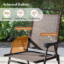 3 Pieces Patio Round Table and Folding Chairs Set with Rippled Tempered Glass Tabletop by LJGDeals