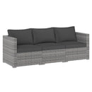 3 Pieces Patio Sectional Sofa Set PE Rattan Modular Couch Furniture Set with Soft Cushions by LJGDeals