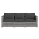 3 Pieces Patio Sectional Sofa Set PE Rattan Modular Couch Furniture Set with Soft Cushions by LJGDeals