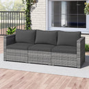 3 Pieces Patio Sectional Sofa Set PE Rattan Modular Couch Furniture Set with Soft Cushions by LJGDeals