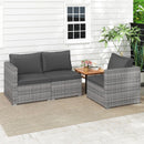 3 Pieces Patio Sectional Sofa Set PE Rattan Modular Couch Furniture Set with Soft Cushions by LJGDeals