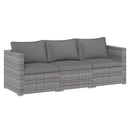 3 Pieces Patio Sectional Sofa Set PE Rattan Modular Couch Furniture Set with Soft Cushions