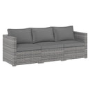 3 Pieces Patio Sectional Sofa Set PE Rattan Modular Couch Furniture Set with Soft Cushions by LJGDeals