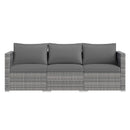 3 Pieces Patio Sectional Sofa Set PE Rattan Modular Couch Furniture Set with Soft Cushions by LJGDeals