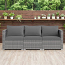 3 Pieces Patio Sectional Sofa Set PE Rattan Modular Couch Furniture Set with Soft Cushions by LJGDeals