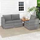 3 Pieces Patio Sectional Sofa Set PE Rattan Modular Couch Furniture Set with Soft Cushions by LJGDeals