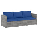 3 Pieces Patio Sectional Sofa Set PE Rattan Modular Couch Furniture Set with Soft Cushions by LJGDeals