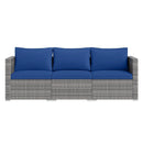 3 Pieces Patio Sectional Sofa Set PE Rattan Modular Couch Furniture Set with Soft Cushions by LJGDeals