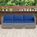 3 Pieces Patio Sectional Sofa Set PE Rattan Modular Couch Furniture Set with Soft Cushions by LJGDeals