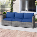 3 Pieces Patio Sectional Sofa Set PE Rattan Modular Couch Furniture Set with Soft Cushions by LJGDeals