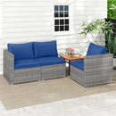 3 Pieces Patio Sectional Sofa Set PE Rattan Modular Couch Furniture Set with Soft Cushions by LJGDeals