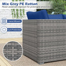 3 Pieces Patio Sectional Sofa Set PE Rattan Modular Couch Furniture Set with Soft Cushions