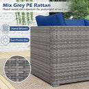 3 Pieces Patio Sectional Sofa Set PE Rattan Modular Couch Furniture Set with Soft Cushions by LJGDeals