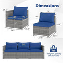 3 Pieces Patio Sectional Sofa Set PE Rattan Modular Couch Furniture Set with Soft Cushions by LJGDeals