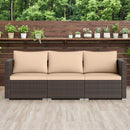 3 Pieces Patio Sectional Sofa Set with Soft Cushions by LJGDeals
