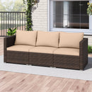3 Pieces Patio Sectional Sofa Set with Soft Cushions by LJGDeals