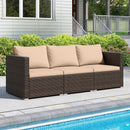 3 Pieces Patio Sectional Sofa Set with Soft Cushions by LJGDeals