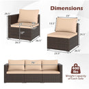 3 Pieces Patio Sectional Sofa Set with Soft Cushions by LJGDeals