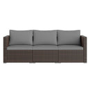 3 Pieces Patio Sectional Sofa Set with Soft Cushions by LJGDeals