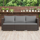 3 Pieces Patio Sectional Sofa Set with Soft Cushions by LJGDeals