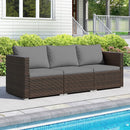 3 Pieces Patio Sectional Sofa Set with Soft Cushions by LJGDeals