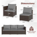 3 Pieces Patio Sectional Sofa Set with Soft Cushions by LJGDeals