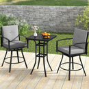 3-Piece Patio Swivel Bar Set with Cushions & Umbrella Hole by LJGDeals