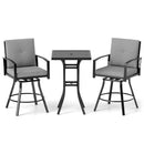 3-Piece Patio Swivel Bar Set with Cushions & Umbrella Hole by LJGDeals