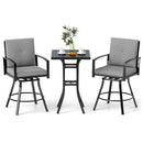 3-Piece Patio Swivel Bar Set with Cushions & Umbrella Hole by LJGDeals