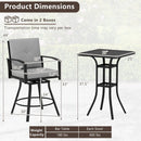 3-Piece Patio Swivel Bar Set with Cushions & Umbrella Hole by LJGDeals
