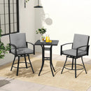 3-Piece Patio Swivel Bar Set with Cushions & Umbrella Hole by LJGDeals