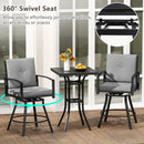 3-Piece Patio Swivel Bar Set with Cushions & Umbrella Hole by LJGDeals