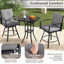 3-Piece Patio Swivel Bar Set with Cushions & Umbrella Hole by LJGDeals