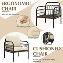 3 Pieces Patio Wicker Conversation Set with Cushions and Tempered Glass Coffee Table-Beige by LJGDeals