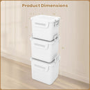3 Pieces Plastic Storage Bins Stackable with Front Door and Side Handles-White by LJGDeals