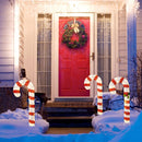 3 Pieces Pre-Lit Candy Canes with 75 LED Lights and Ground Stakes by DirectDeals