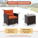 3 Pcs Patio Rattan Furniture Set Cushioned Conversation Set Coffee Table-Beige by LJGDeals