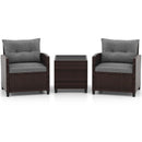 3 Pcs Patio Rattan Furniture Set Cushioned Conversation Set Coffee Table-Beige by LJGDeals