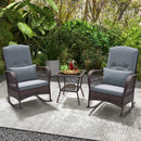 3 Pieces Rocking Bistro Set with 2-Tier Coffee Table by LJGDeals