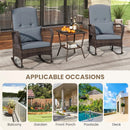 3 Pieces Rocking Bistro Set with 2-Tier Coffee Table by LJGDeals