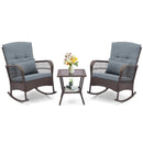 3 Pieces Rocking Bistro Set with 2-Tier Coffee Table by LJGDeals