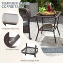 3 Pieces Rocking Bistro Set with 2-Tier Coffee Table by LJGDeals