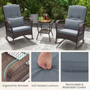 3 Pieces Rocking Bistro Set with 2-Tier Coffee Table by LJGDeals