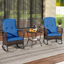 3 Pieces Rocking Bistro Set with 2-Tier Coffee Table by LJGDeals