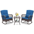 3 Pieces Rocking Bistro Set with 2-Tier Coffee Table by LJGDeals
