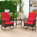 3 Pieces Rocking Bistro Set with 2-Tier Coffee Table by LJGDeals