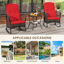 3 Pieces Rocking Bistro Set with 2-Tier Coffee Table by LJGDeals